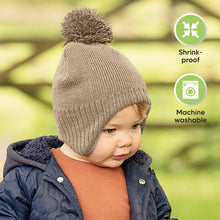 Load image into Gallery viewer, Muff Knitted Beanie (Taupe)