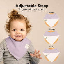 Load image into Gallery viewer, Adjustable Strap allows the bandana bib to grow with your baby using multiple snap settings for a comfortable fit.