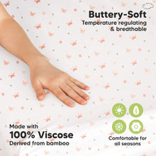 Load image into Gallery viewer, Isla Fitted Mini Crib Sheets (Butterflies)