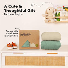 Load image into Gallery viewer, Isla Fitted Mini Crib Sheets (Hedges)