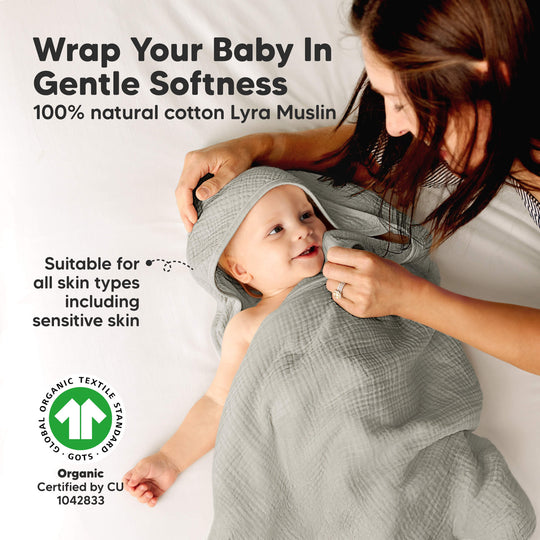 2-Pack Lyra Muslin Hooded Towels (Graphite)