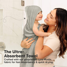 Load image into Gallery viewer, 2-Pack Lyra Muslin Hooded Towels (Graphite)