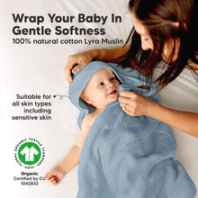 Load image into Gallery viewer, 2-Pack Lyra Muslin Hooded Towels (Steel)