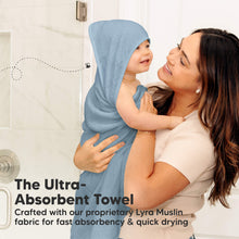 Load image into Gallery viewer, 2-Pack Lyra Muslin Hooded Towels (Steel)