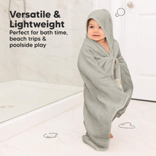 Load image into Gallery viewer, 2-Pack Lyra Muslin Hooded Towels (Steel)