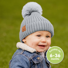 Load image into Gallery viewer, 2-Pack Pom Knitted Beanie (Cloud)