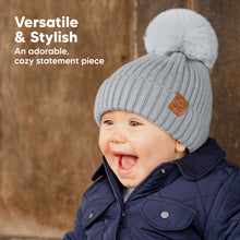 Load image into Gallery viewer, 2-Pack Pom Knitted Beanie (Cloud)