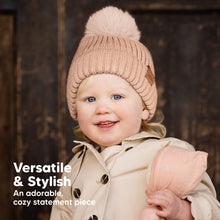 Load image into Gallery viewer, 2-Pack Pom Knitted Beanie (Tea Rose)