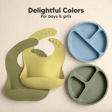 Load image into Gallery viewer, 2-Pack Prep Silicone Bibs (Olives)