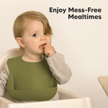 Load image into Gallery viewer, 2-Pack Prep Silicone Bibs (Olives)