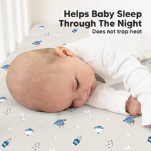 Load image into Gallery viewer, Soothe Fitted Crib Sheet (Cosmo)