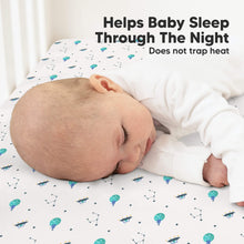 Load image into Gallery viewer, Soothe Fitted Crib Sheet (Space Quest)