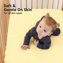 Load image into Gallery viewer, Soothe Fitted Crib Sheet (Sunshine)