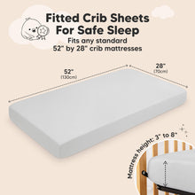 Load image into Gallery viewer, 2-Pack Aereo Fitted Crib Sheets (Pearl Gray)