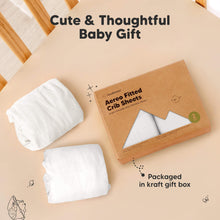 Load image into Gallery viewer, 2-Pack Aereo Fitted Crib Sheets (Soft White)