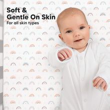 Load image into Gallery viewer, Isla Fitted Crib Sheets (Jolly Rainbow)