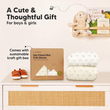 Load image into Gallery viewer, Isla Fitted Mini Crib Sheets (Bumble Bear)