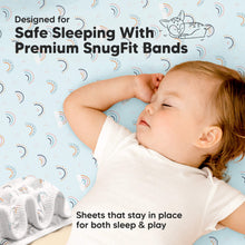 Load image into Gallery viewer, Isla Fitted Mini Crib Sheets (Jolly Rainbow)