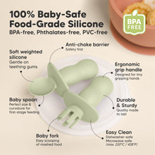 Load image into Gallery viewer, 2-Sets Lil’ Prep Baby Fork & Spoon (Sage)