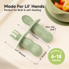Load image into Gallery viewer, 2-Sets Lil’ Prep Baby Fork & Spoon (Sage)