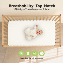 Load image into Gallery viewer, 2-Pack Lyra Muslin Crib Sheets (Soft White)