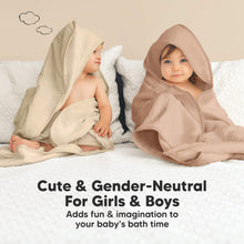 Load image into Gallery viewer, 2-Pack Lyra Muslin Hooded Towels (Almond)