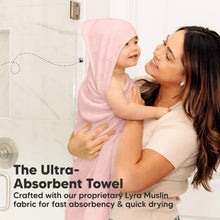 Load image into Gallery viewer, 2-Pack Lyra Muslin Hooded Towels (Rose Ivory)