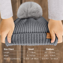 Load image into Gallery viewer, 2-Pack Pom Knitted Beanie (Steel)