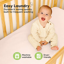 Load image into Gallery viewer, 2-Pack Quin Protect+ Waterproof Crib Mattress Protector (Mist Rose)