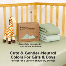 Load image into Gallery viewer, 2-Pack Quin Protect+ Waterproof Crib Mattress Protector (Soft Fern)