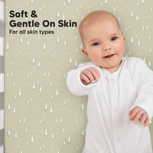 Load image into Gallery viewer, Soothe Fitted Crib Sheet (Pine Grove)
