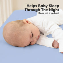 Load image into Gallery viewer, Soothe Fitted Crib Sheet (Blue Flax)