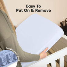Load image into Gallery viewer, Soothe Fitted Crib Sheet (Blue Flax)