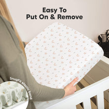Load image into Gallery viewer, Soothe Fitted Crib Sheet (Nibbles/Bruce)