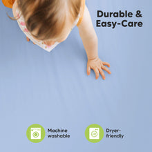 Load image into Gallery viewer, Soothe Fitted Mini Crib Sheet (Blue Flax)