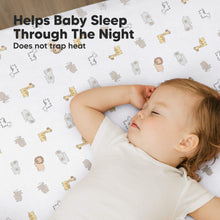 Load image into Gallery viewer, Soothe Fitted Mini Crib Sheet (KeaSafari)