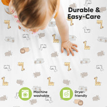 Load image into Gallery viewer, Soothe Fitted Mini Crib Sheet (KeaSafari)