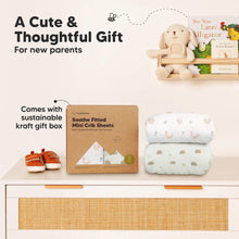 Load image into Gallery viewer, Soothe Fitted Mini Crib Sheet (Nibbles/Bruce)