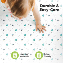 Load image into Gallery viewer, Soothe Fitted Mini Crib Sheet (Space Quest)