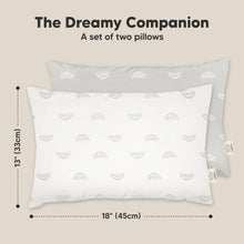 Load image into Gallery viewer, 2-Pack Toddler Pillows Without Pillowcase (Gray Rainbow)