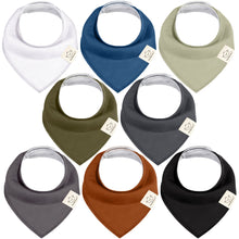Load image into Gallery viewer, 8-Pack Organic Bandana Bibs (Basics)