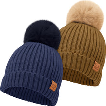 Load image into Gallery viewer, 2-Pack Pom Knitted Beanie (Blast)