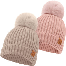 Load image into Gallery viewer, 2-Pack Pom Knitted Beanie