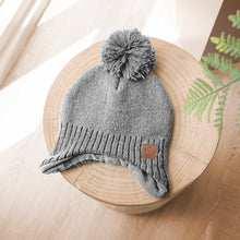 Load image into Gallery viewer, Muff Knitted Beanie (Gray)
