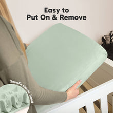 Load image into Gallery viewer, Soothe Fitted Crib Sheet (Sage)