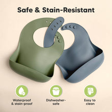 Load image into Gallery viewer, 2-Pack Prep Silicone Bibs (Slate)