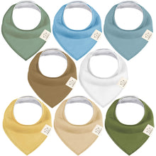 Load image into Gallery viewer, 8-Pack Organic Bandana Bibs (Daybreak)