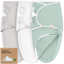 Load image into Gallery viewer, 3-Pack Soothe Zippy Swaddle Wrap (Sage)