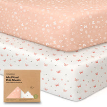 Load image into Gallery viewer, Isla Fitted Crib Sheets (Butterflies)