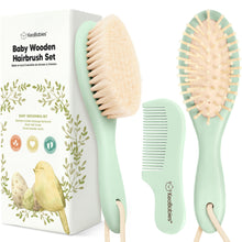 Load image into Gallery viewer, Baby Hair Brush and Comb Set (Sage)